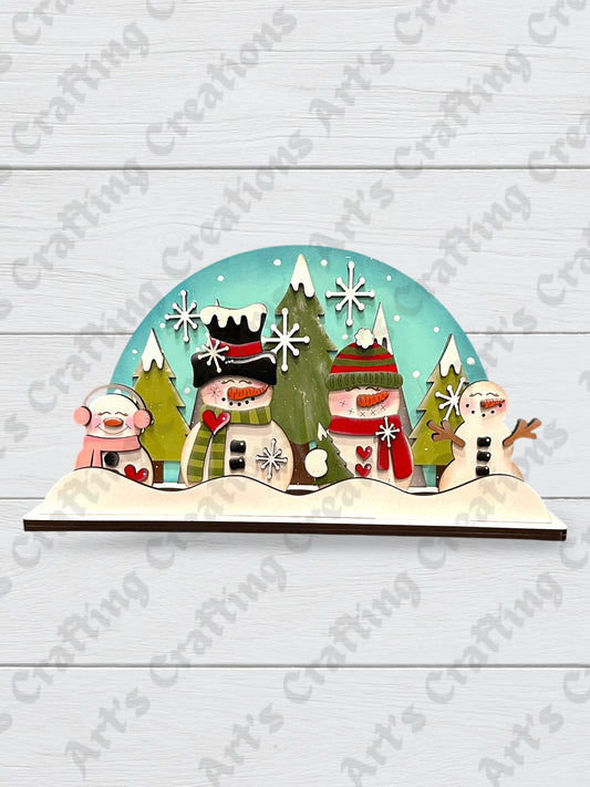 Snowman tea light mantle shelf sitter