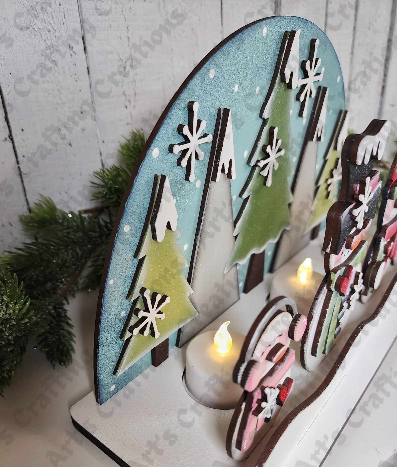 Snowman tea light mantle shelf sitter