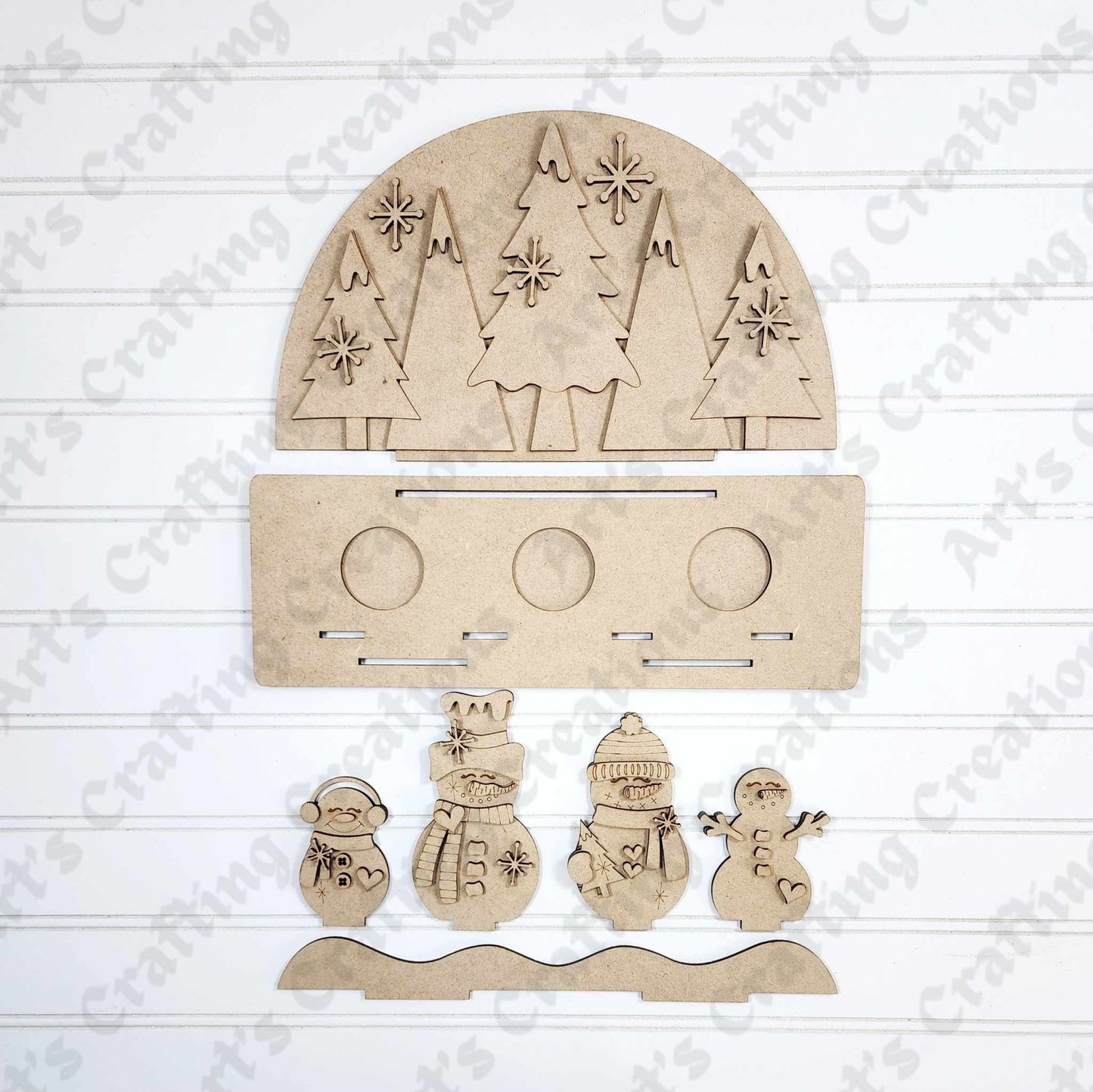 Snowman tea light mantle shelf sitter