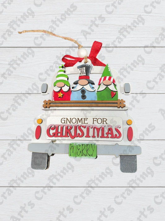 Gnome For Christmas Truck Gift Card Holder Ornament