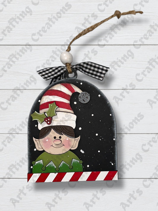 Boy Elf Arched Gift Card Holder Ornament