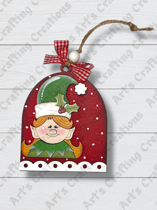 Girl Elf Arched Gift Card Holder Ornament