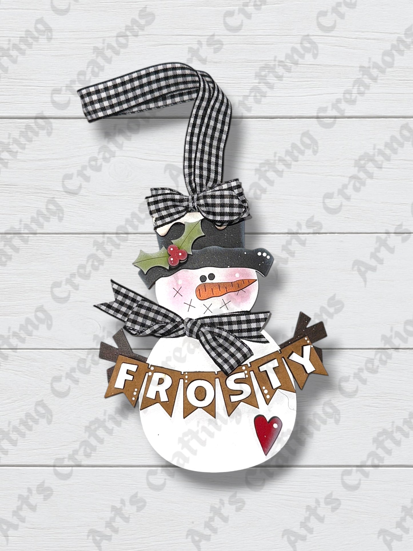 Snowman Frosty Banner Ornament
