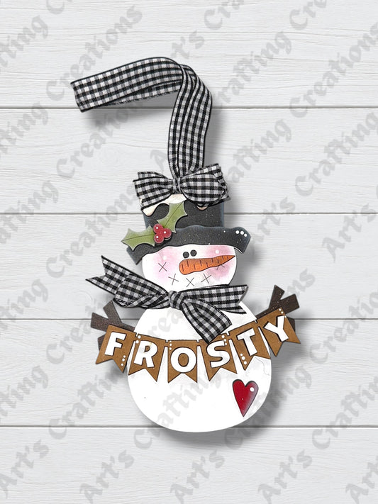 Snowman Frosty Banner Ornament