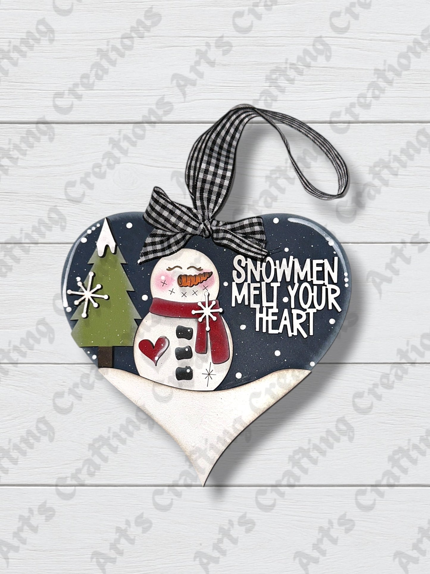 Snowman Heart Ornament