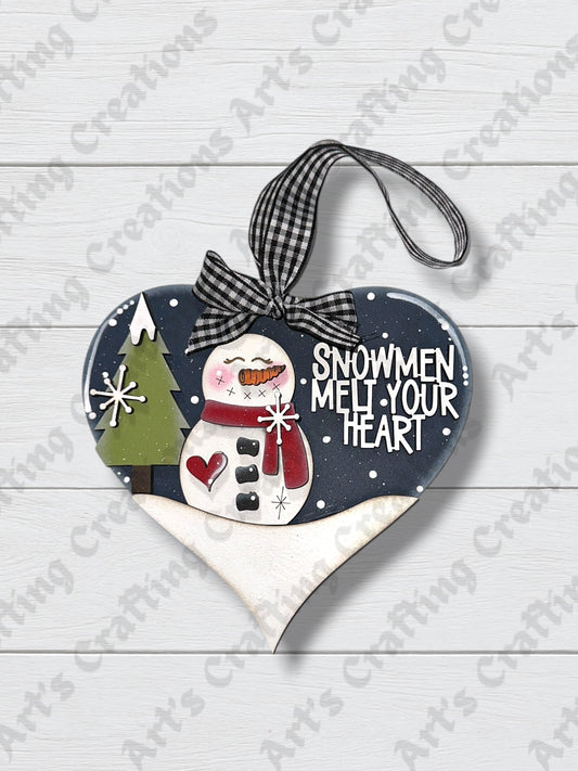Snowman Heart Ornament
