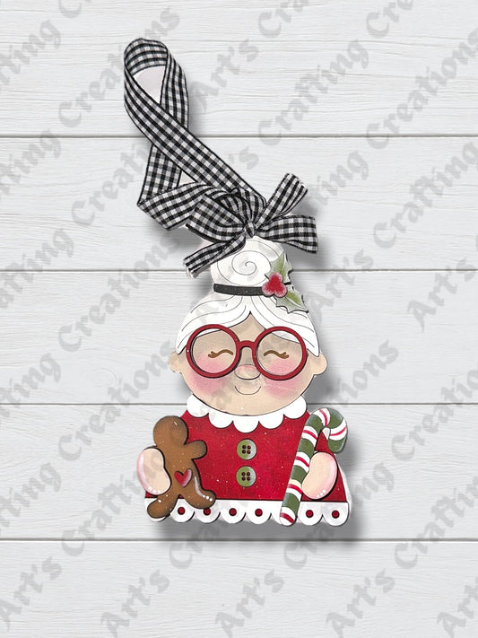 Mrs. Claus Ornament with Candy cane