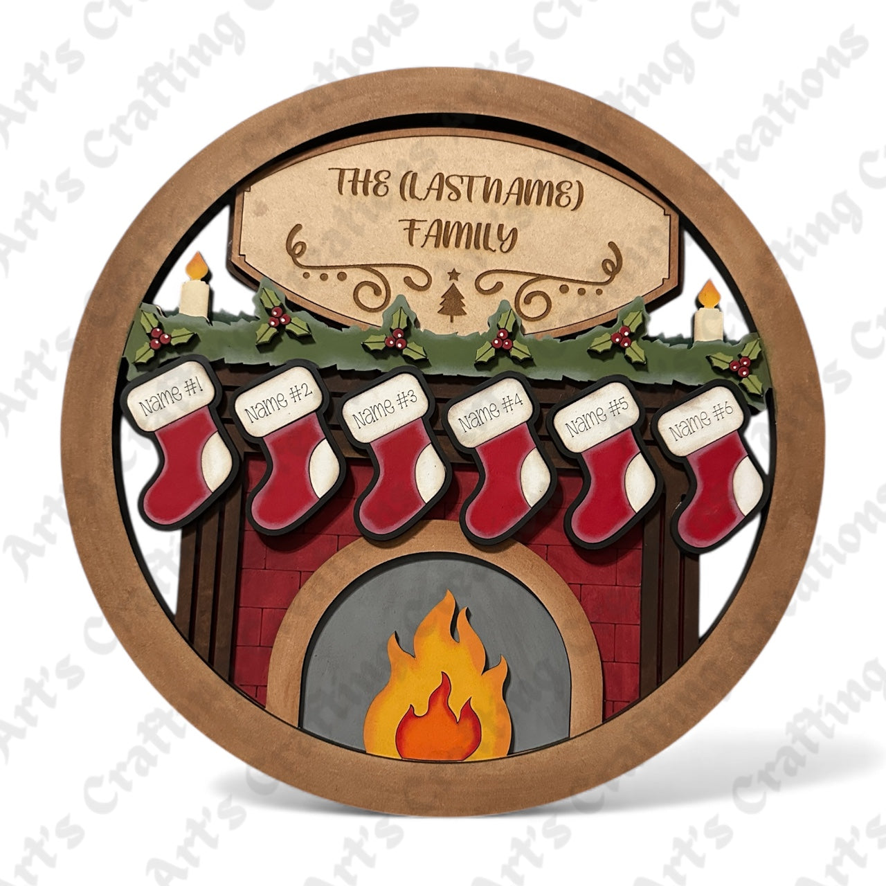 Christmas Fireplace Hanging Sign