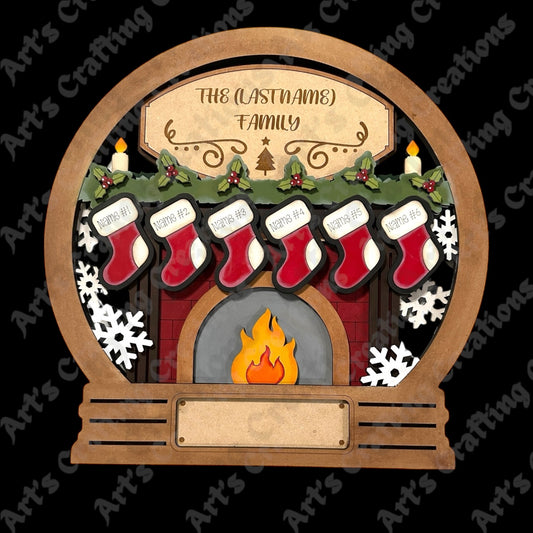 Christmas Fireplace Hanging Sign