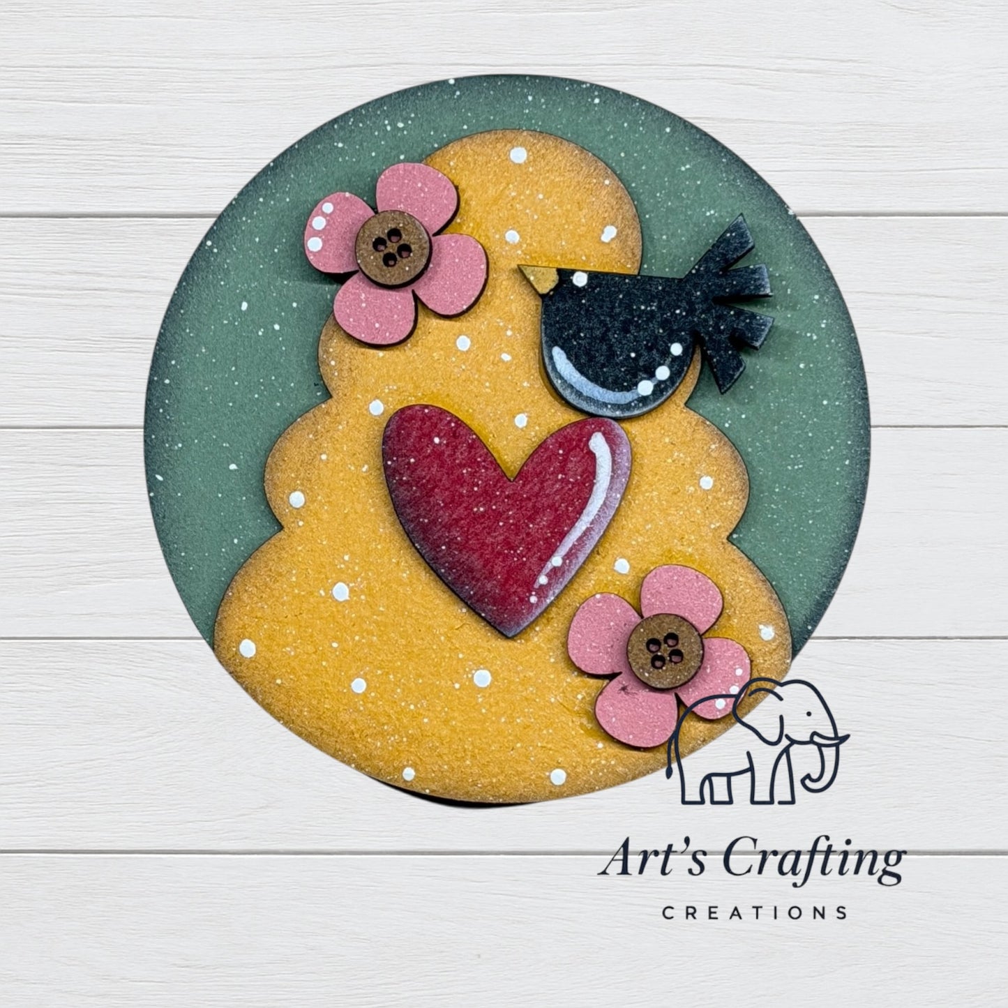 3" Round Insert - Honey Comb with Crow - May