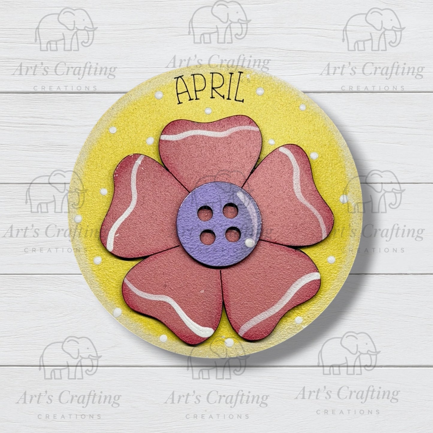 3" Round Insert - Flower - April