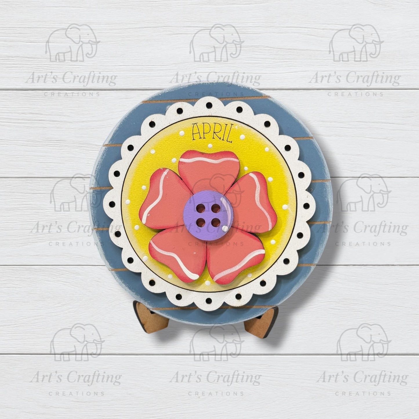 3" Round Insert - Flower - April