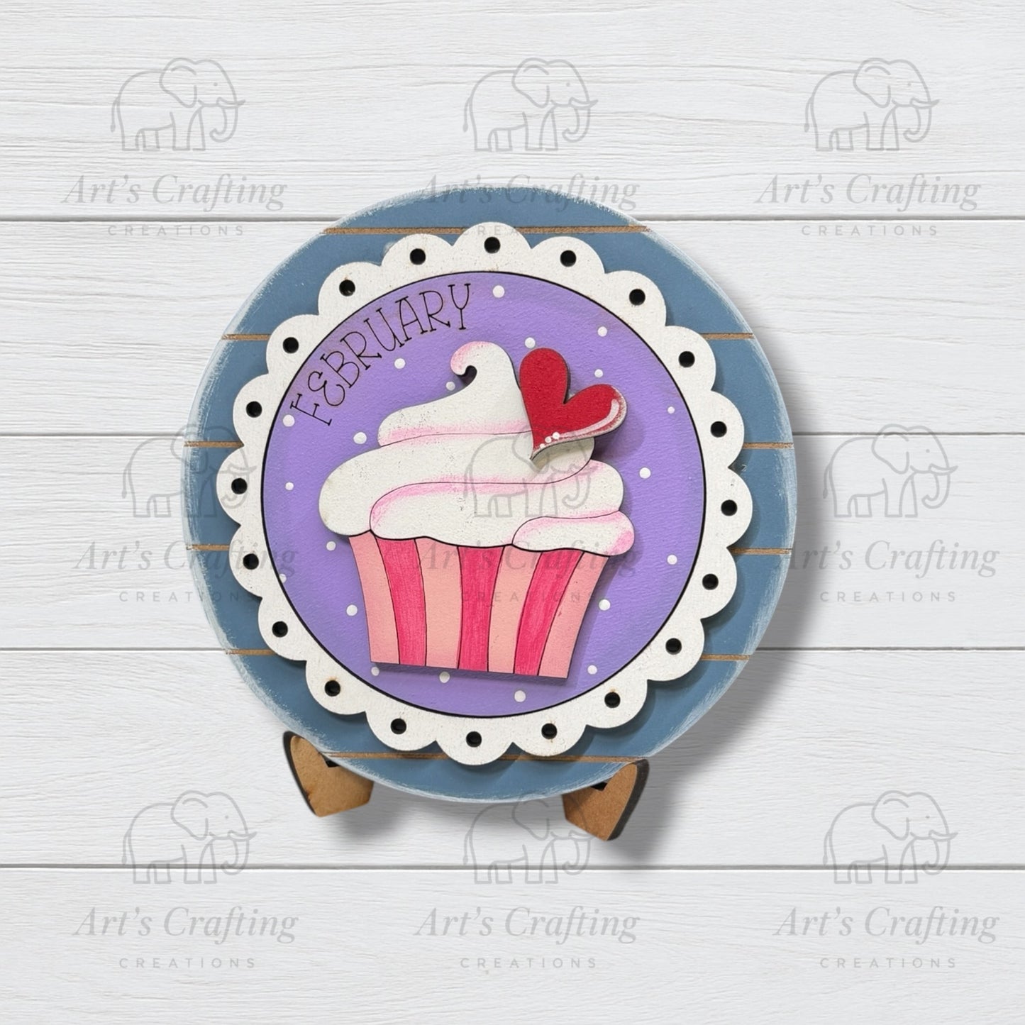3" Round Insert - Cupcake - February