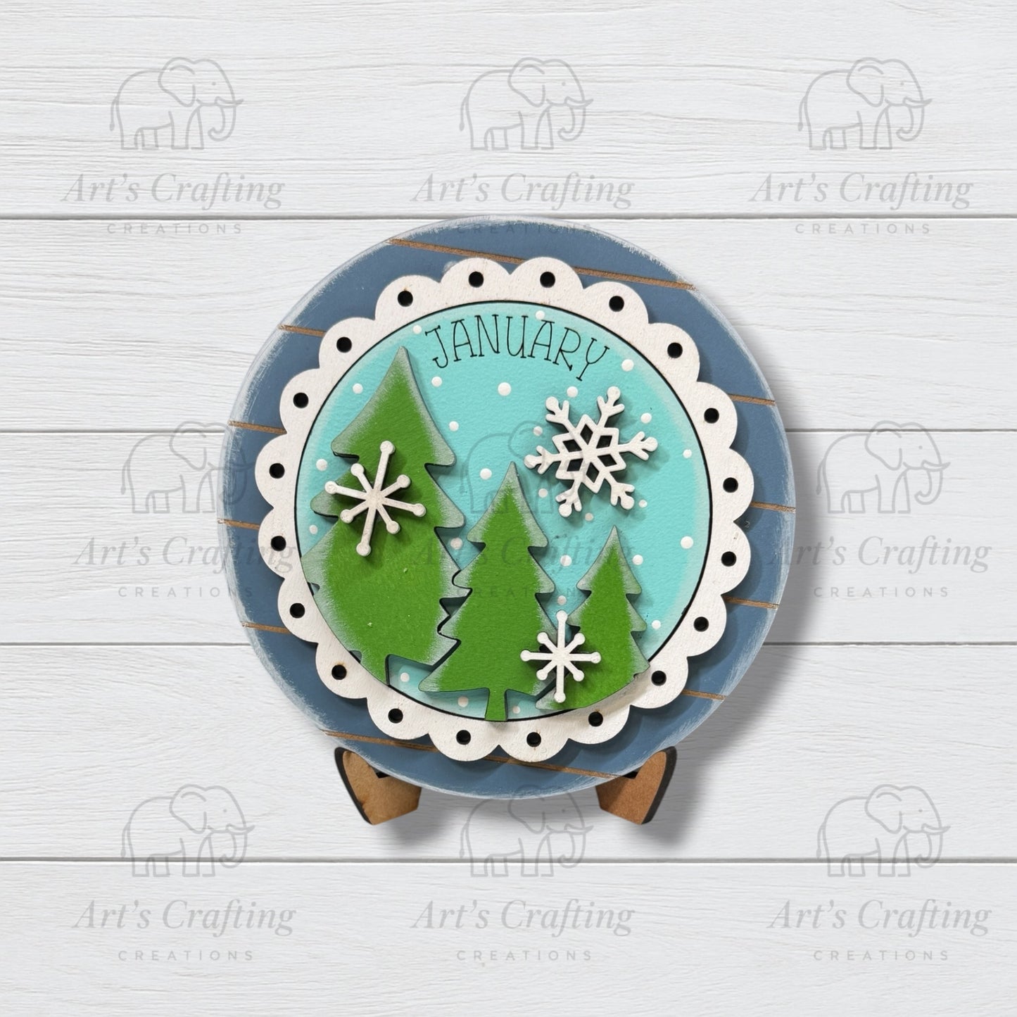 3" Round Insert - Trees - January