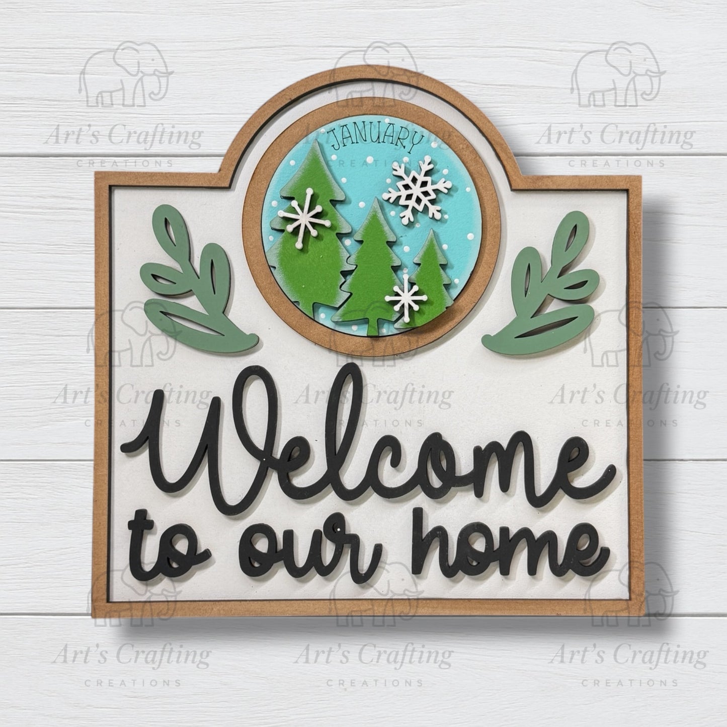 3" Round Insert - Trees - January