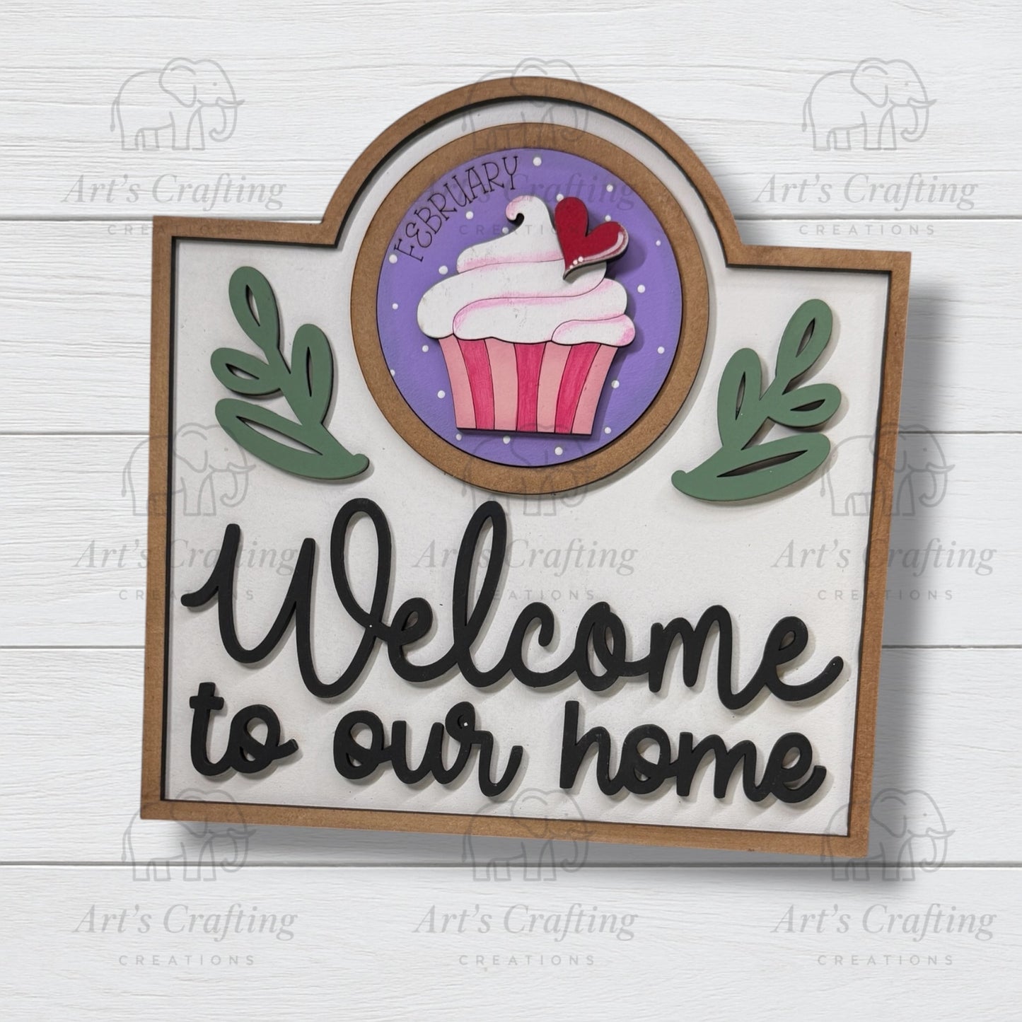 3" Round Insert - Cupcake - February