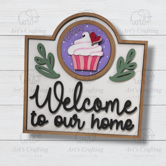 3" Round Insert - Cupcake - February