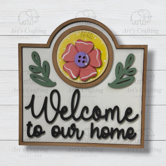 3" Round Insert - Flower - April