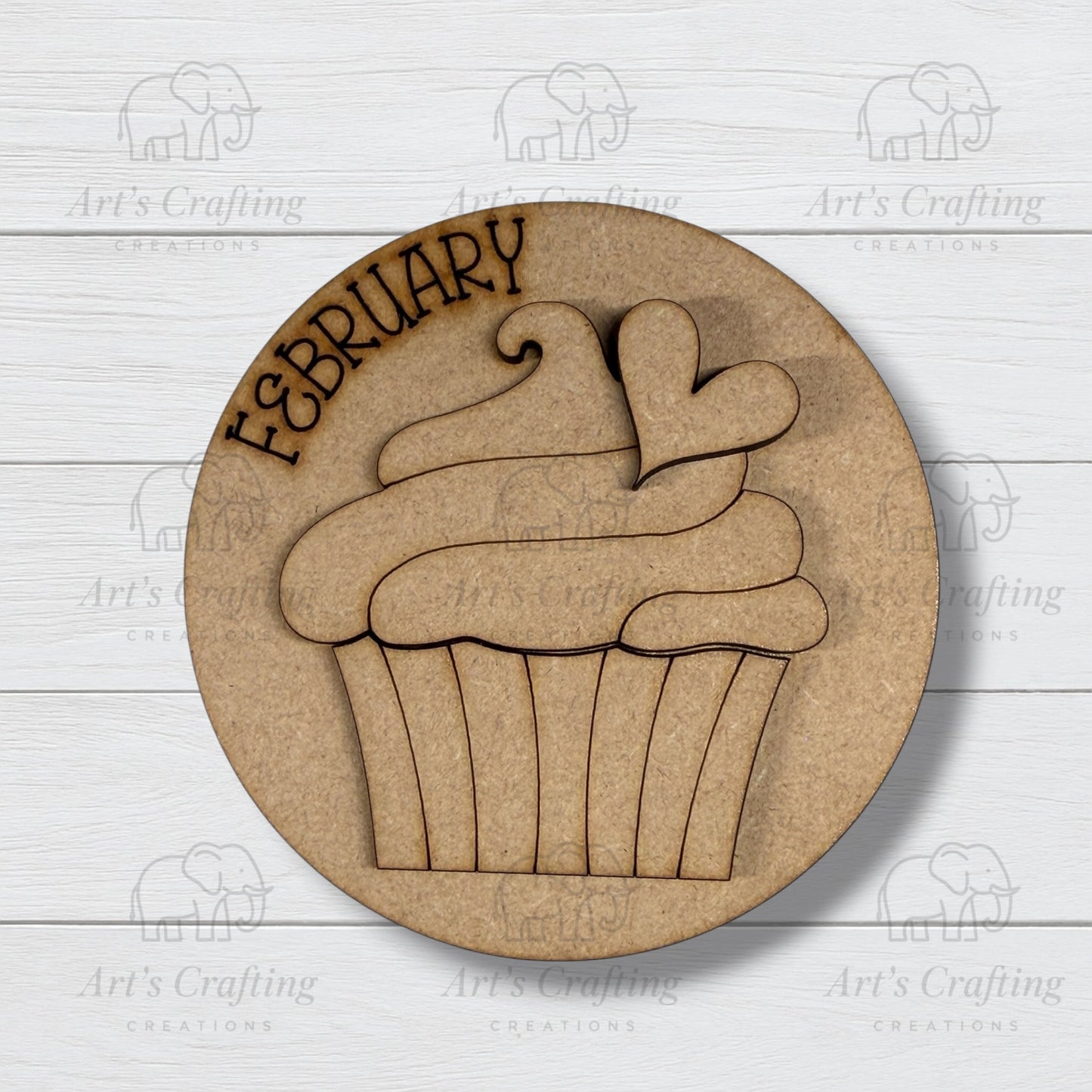 3" Round Insert - Cupcake - February