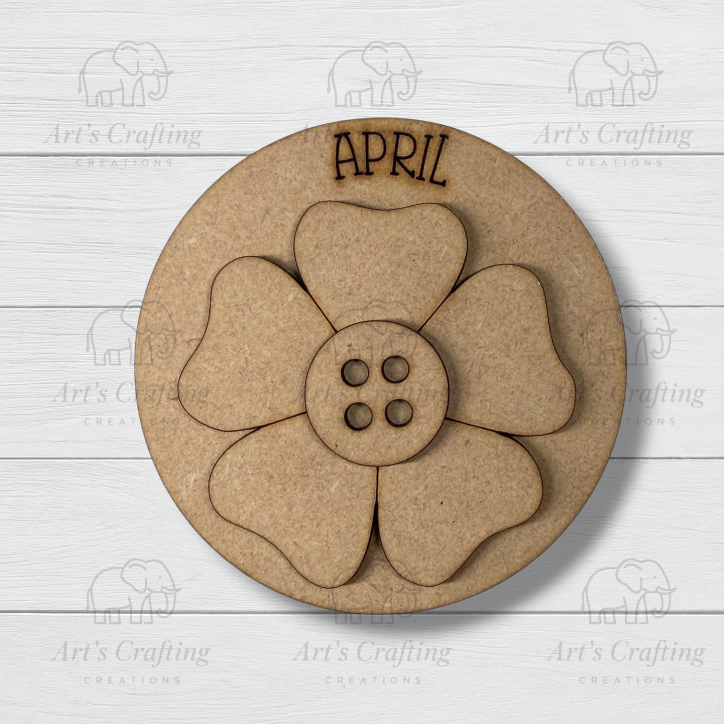 3" Round Insert - Flower - April