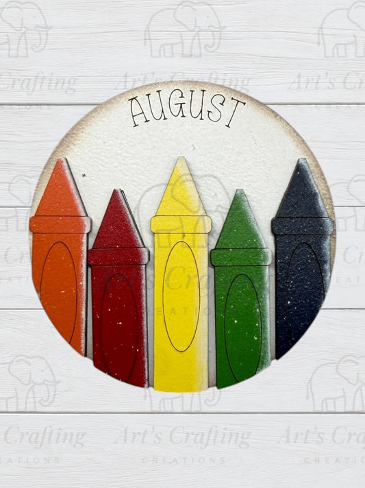 3" Round Insert - Crayons  - August
