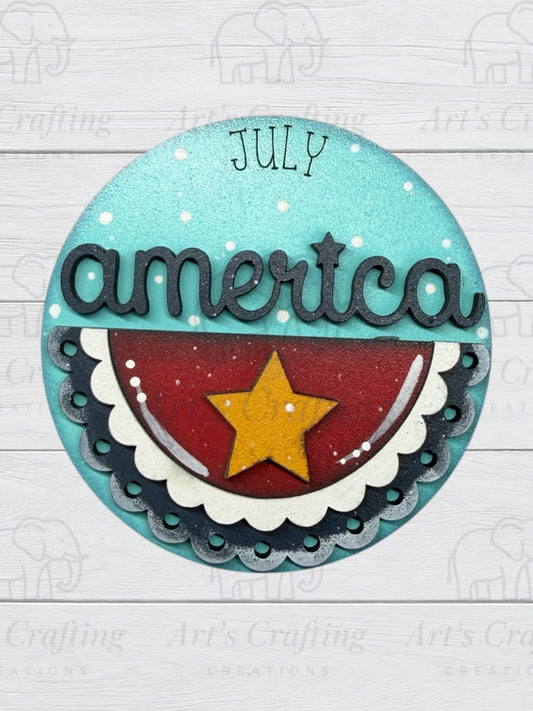 3" Round Insert - July America  - July