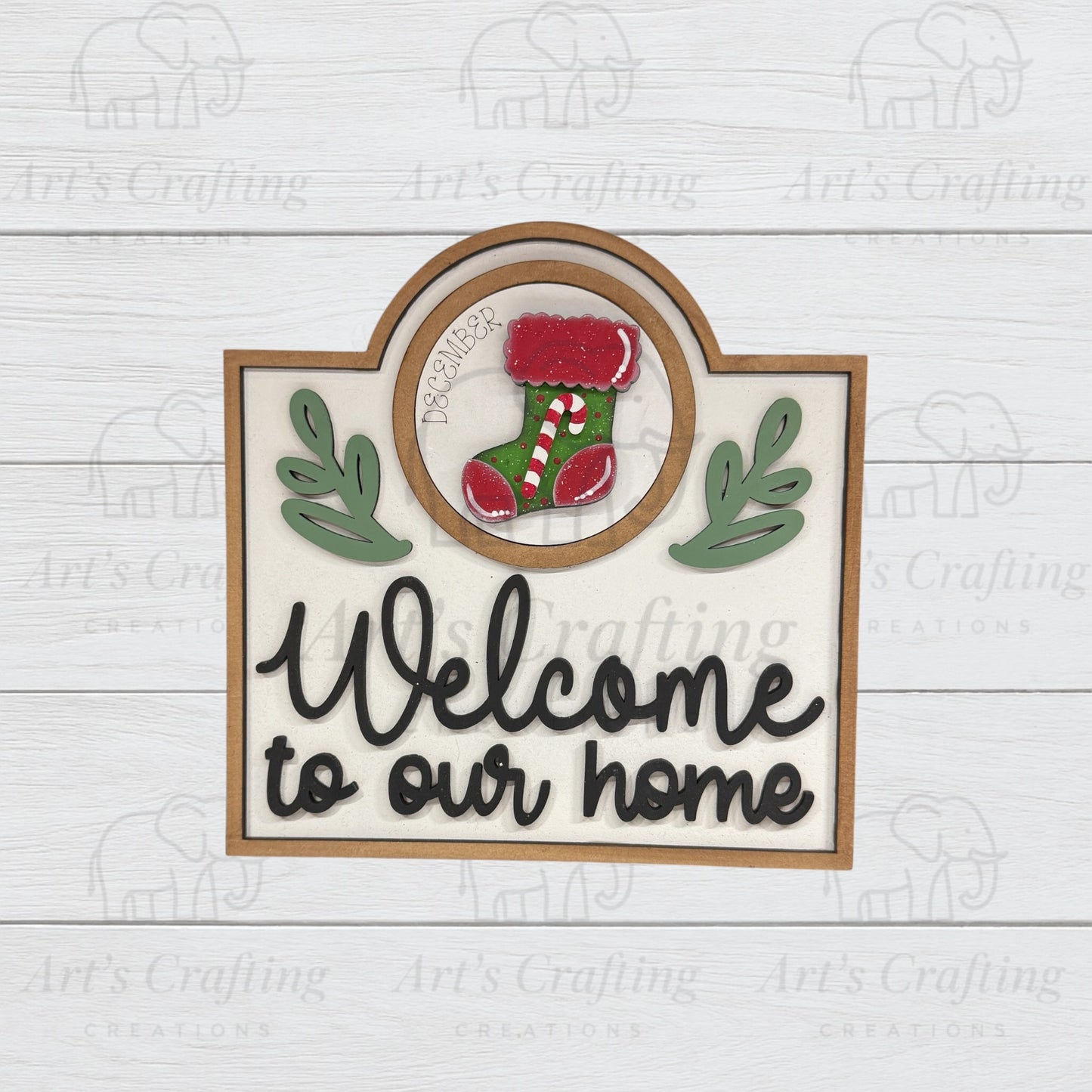 3" Round Insert - Stocking - December