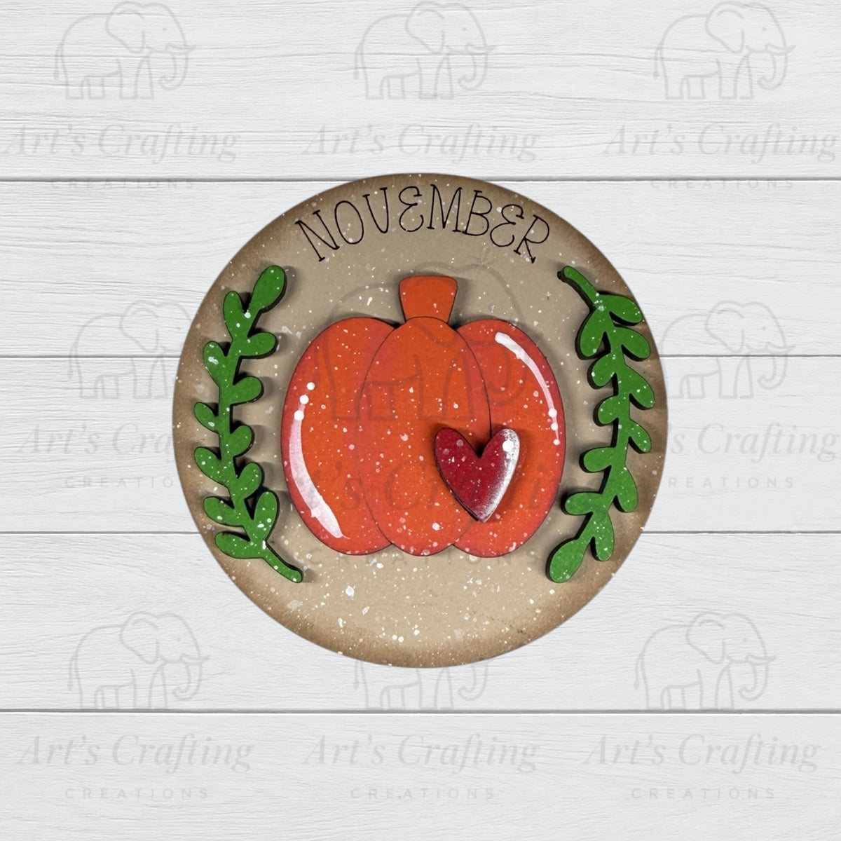 3" Round Insert - Pumpkin - November