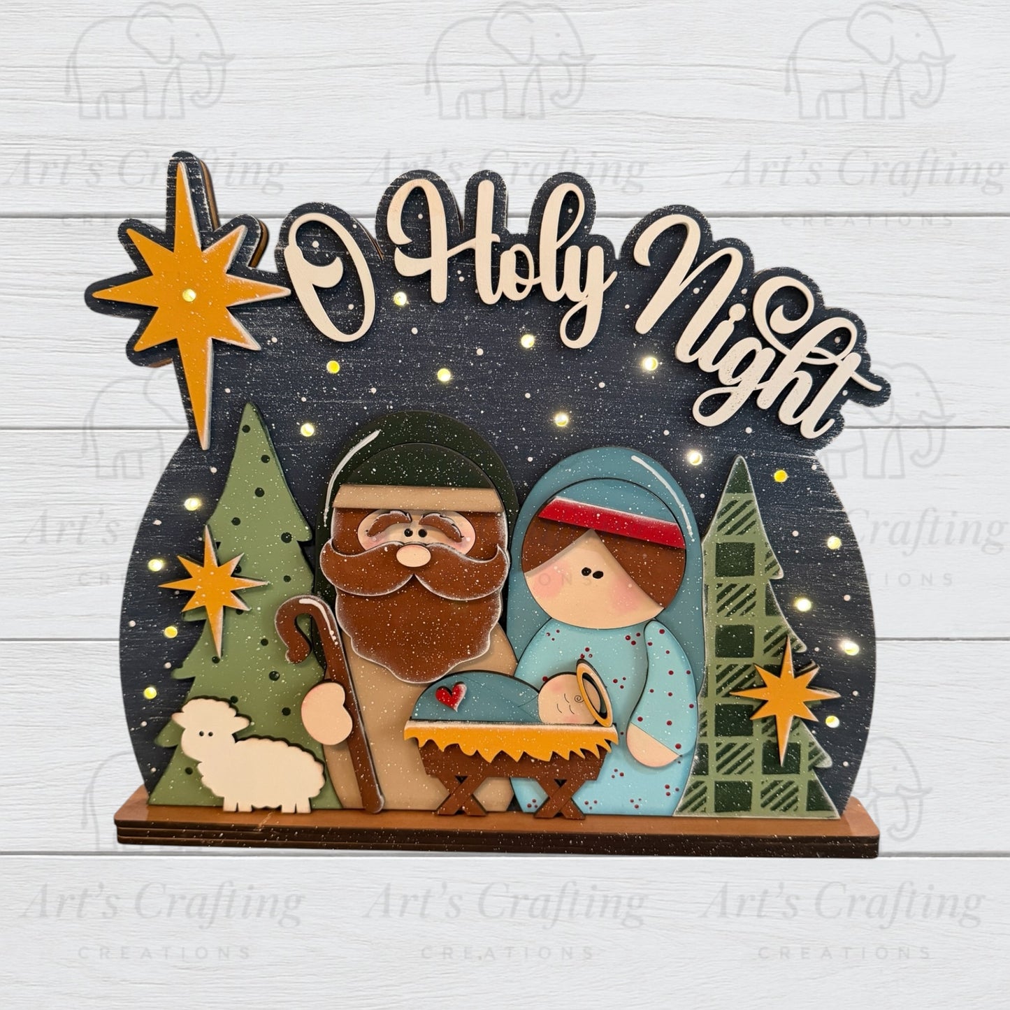Lighted Nativity O Holy Night