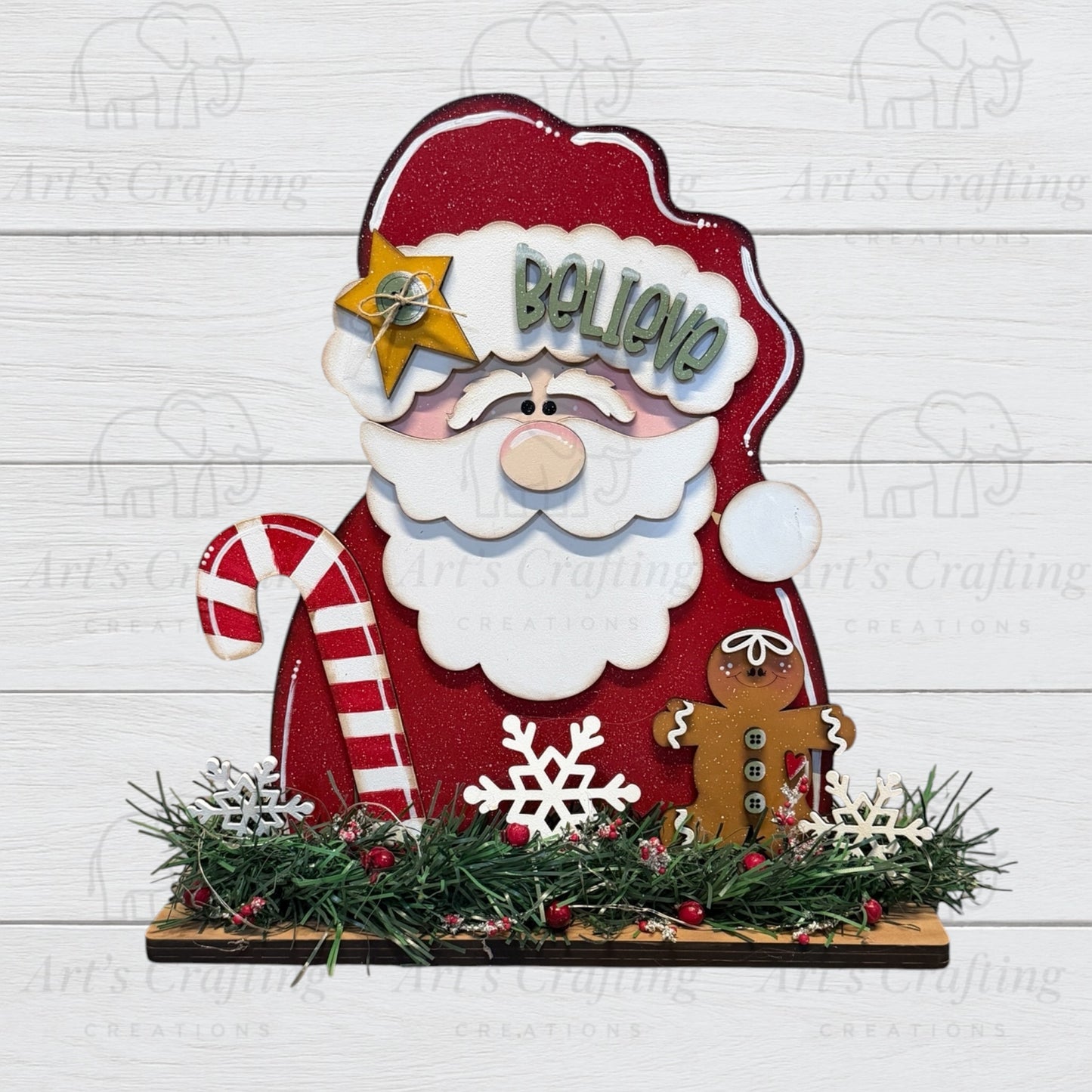 Kris Kringle Lighted Shelf Sitter