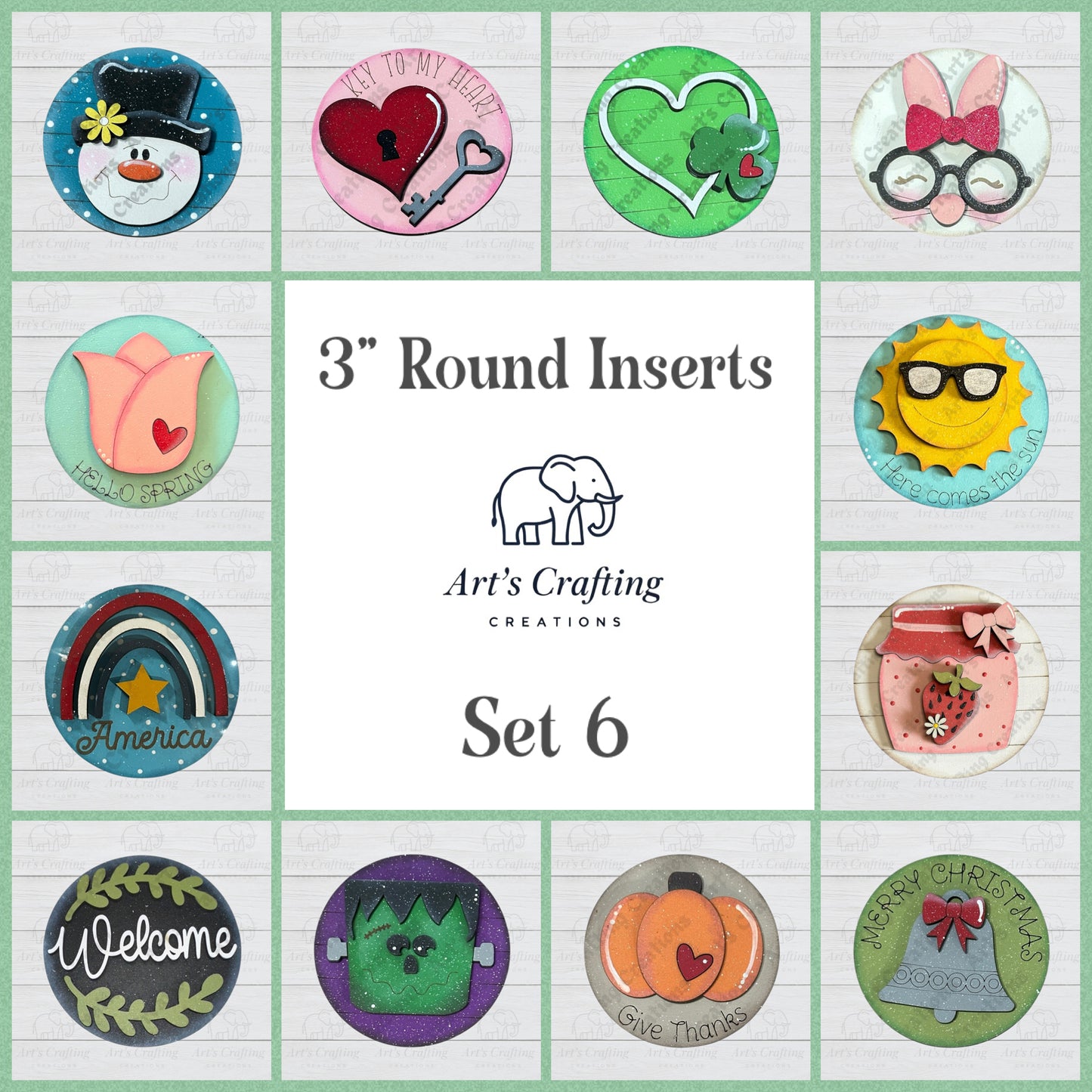3" Round Insert - Full Sets of 12