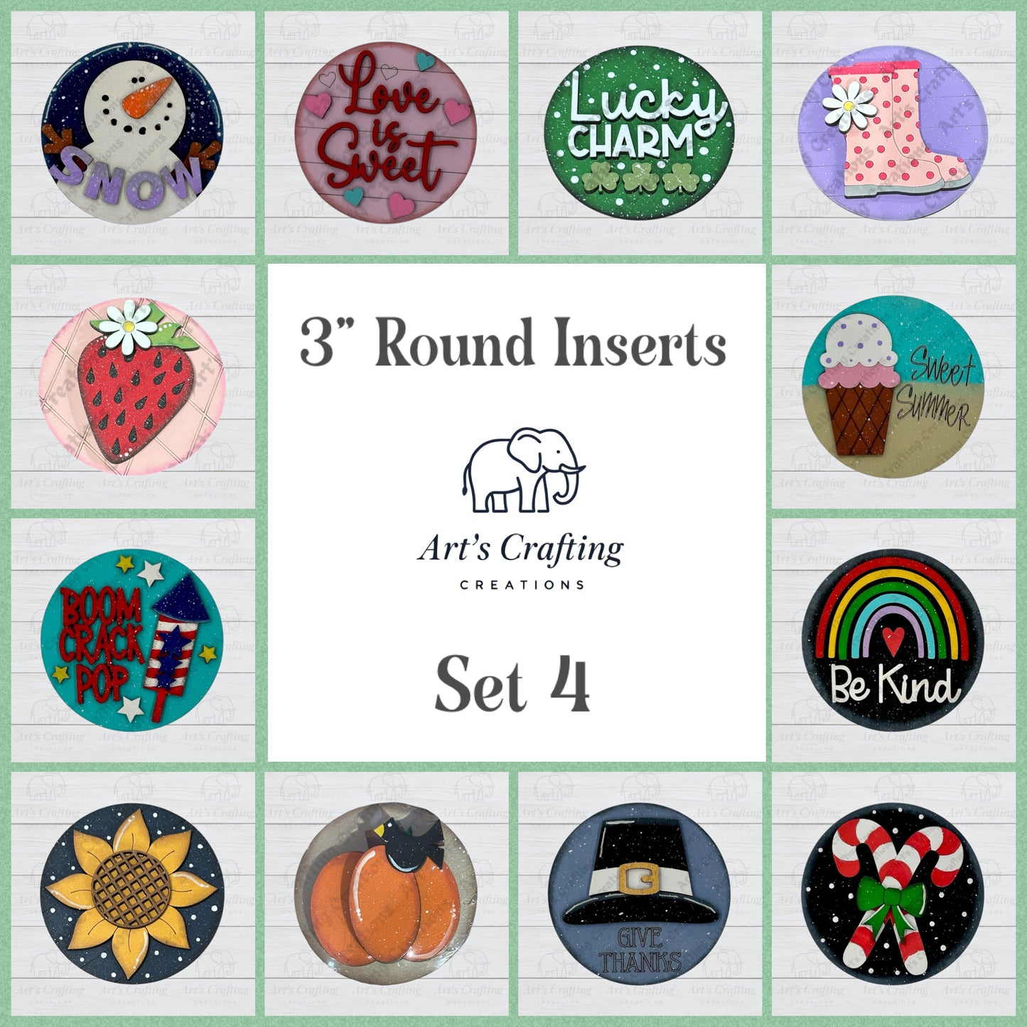 3" Round Insert - Full Sets of 12