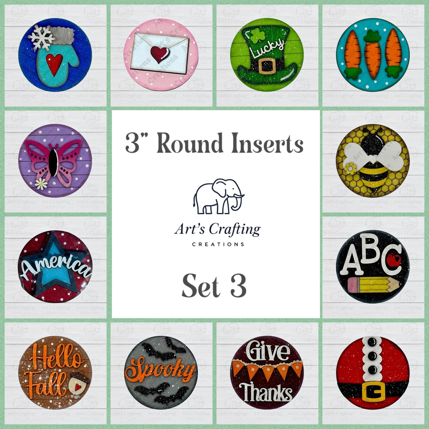 3" Round Insert - Full Sets of 12