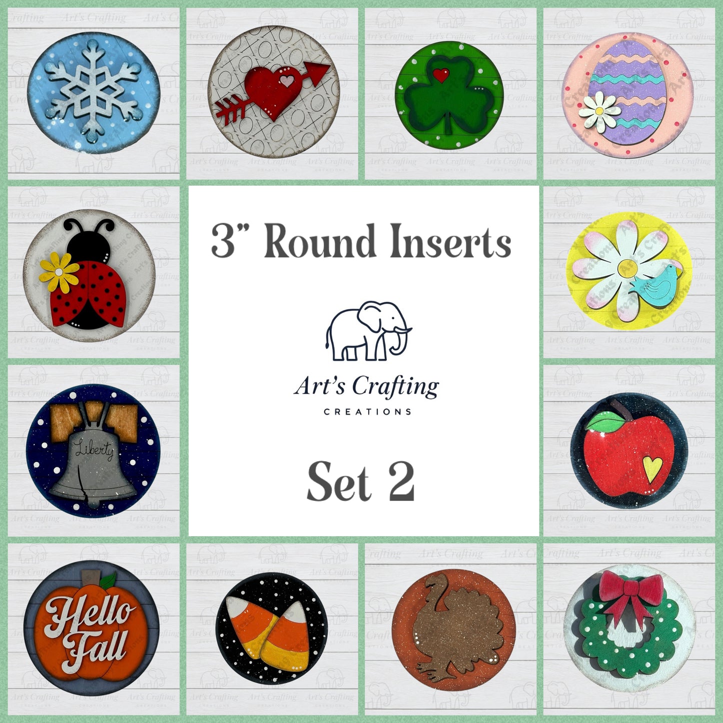 3" Round Insert - Full Sets of 12