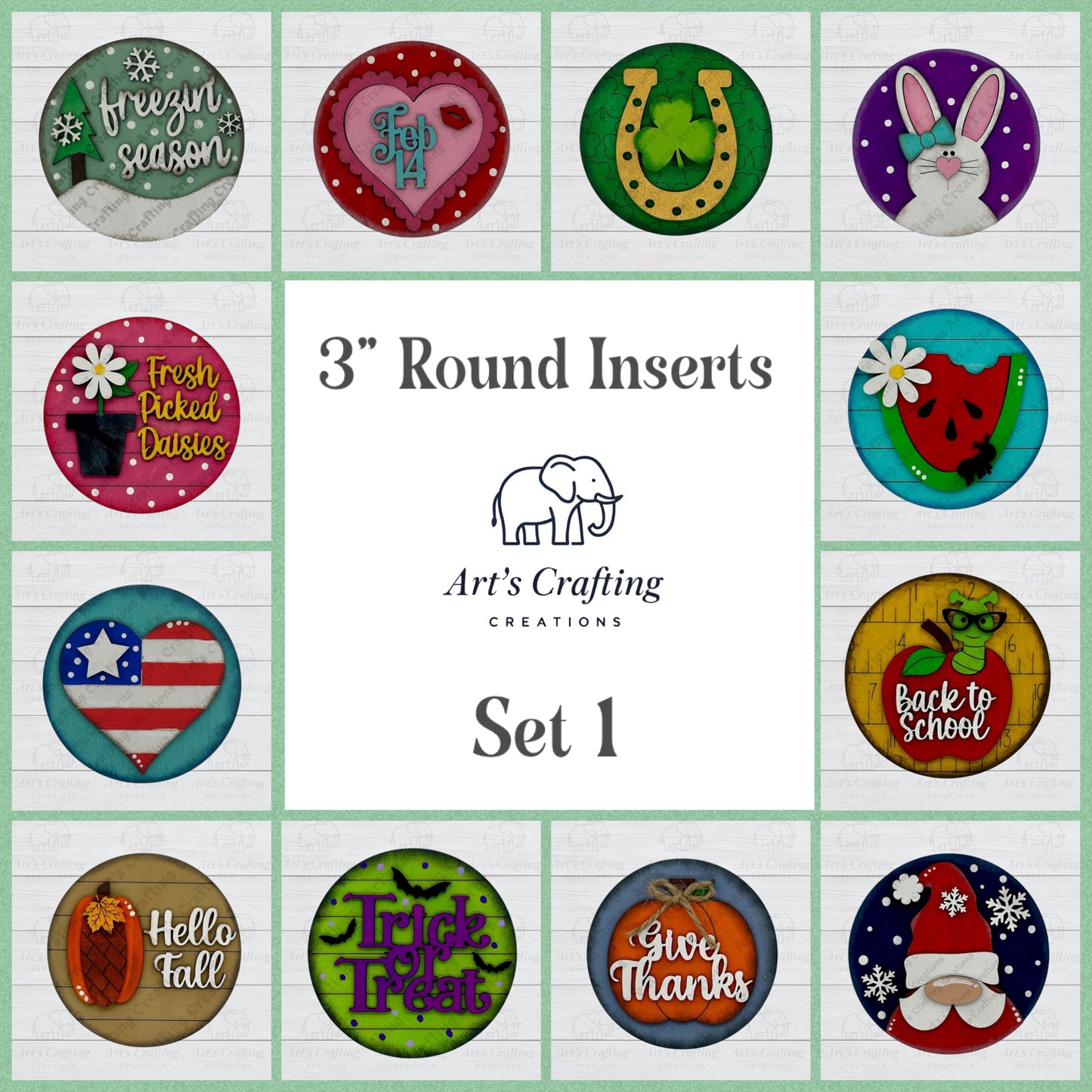 3" Round Insert - Full Sets of 12