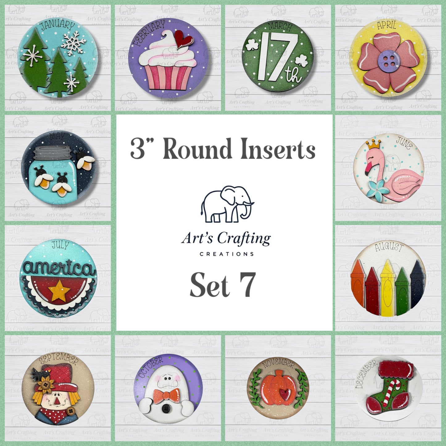 3" Round Insert - Full Sets of 12