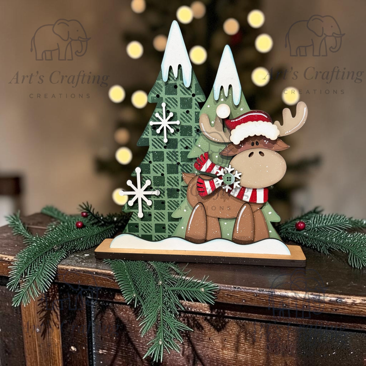 Chrismoose lighted shelf sitter