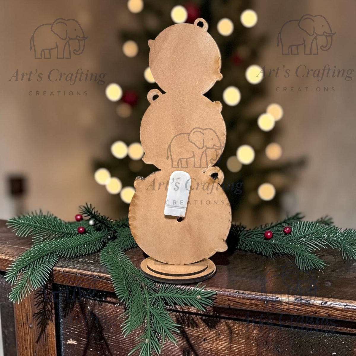 Stacked bells lighted shelf sitter