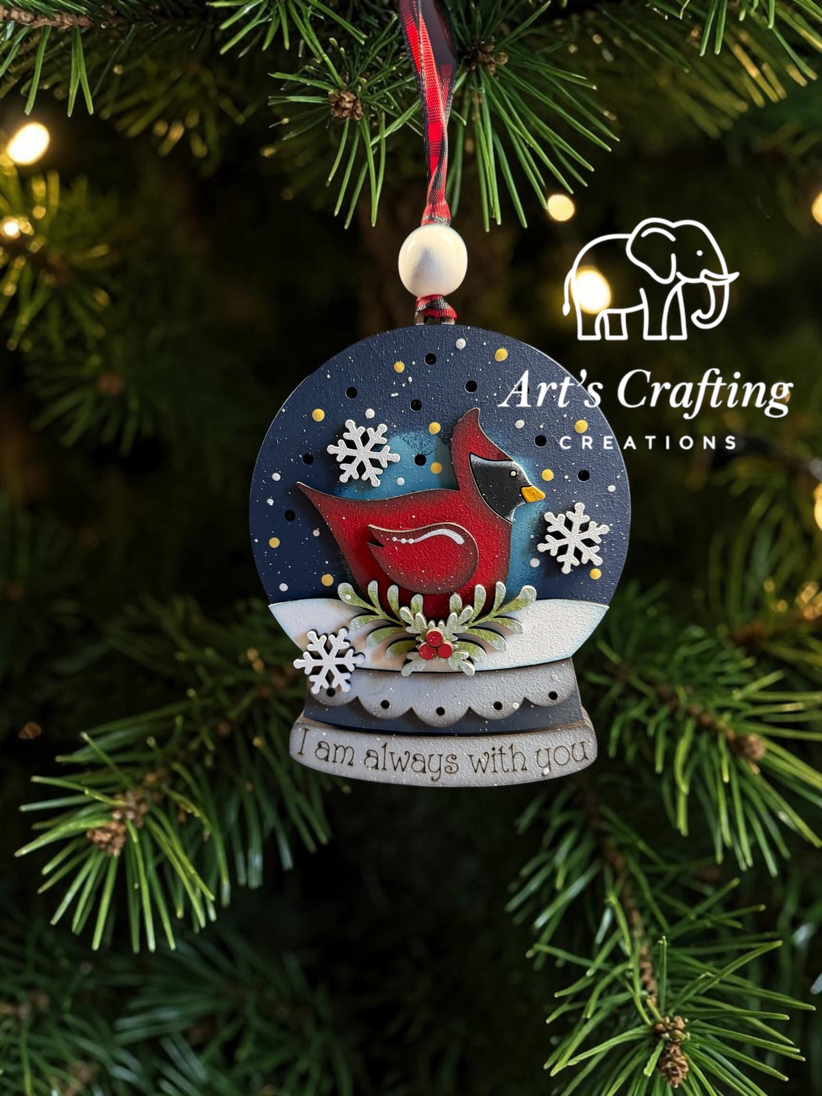 Cardinal Snow-globe - Lighted Ornament