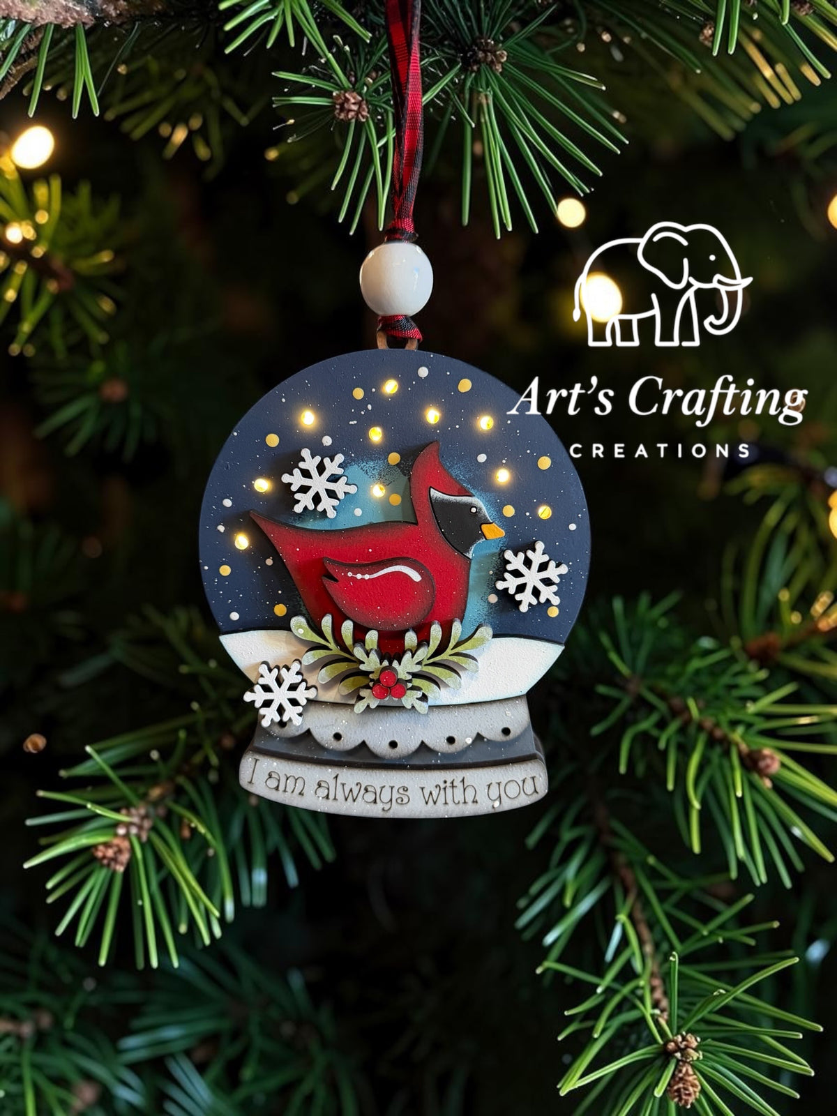 Cardinal Snow-globe - Lighted Ornament