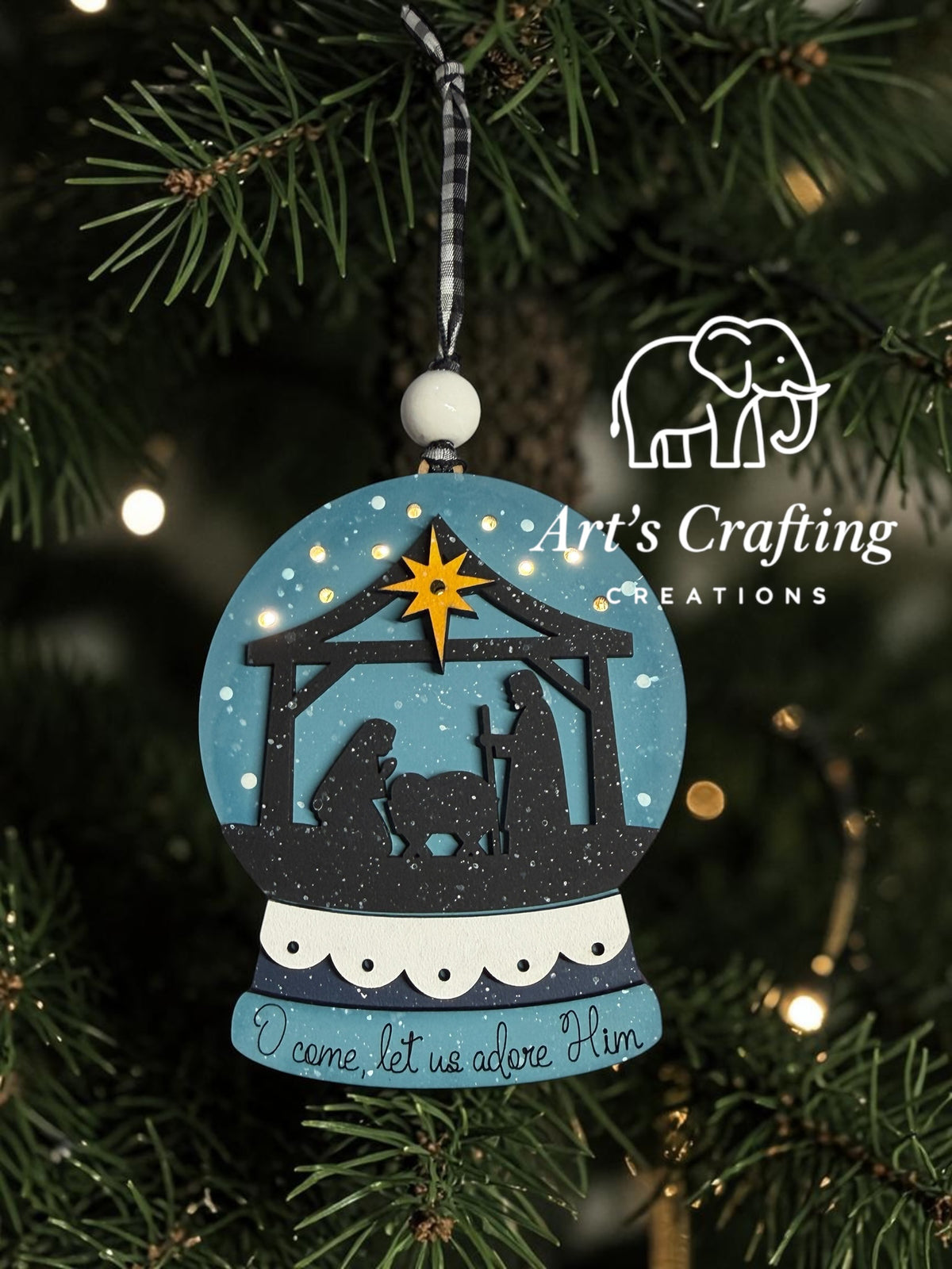 Nativity Snow-globe - Lighted Ornament