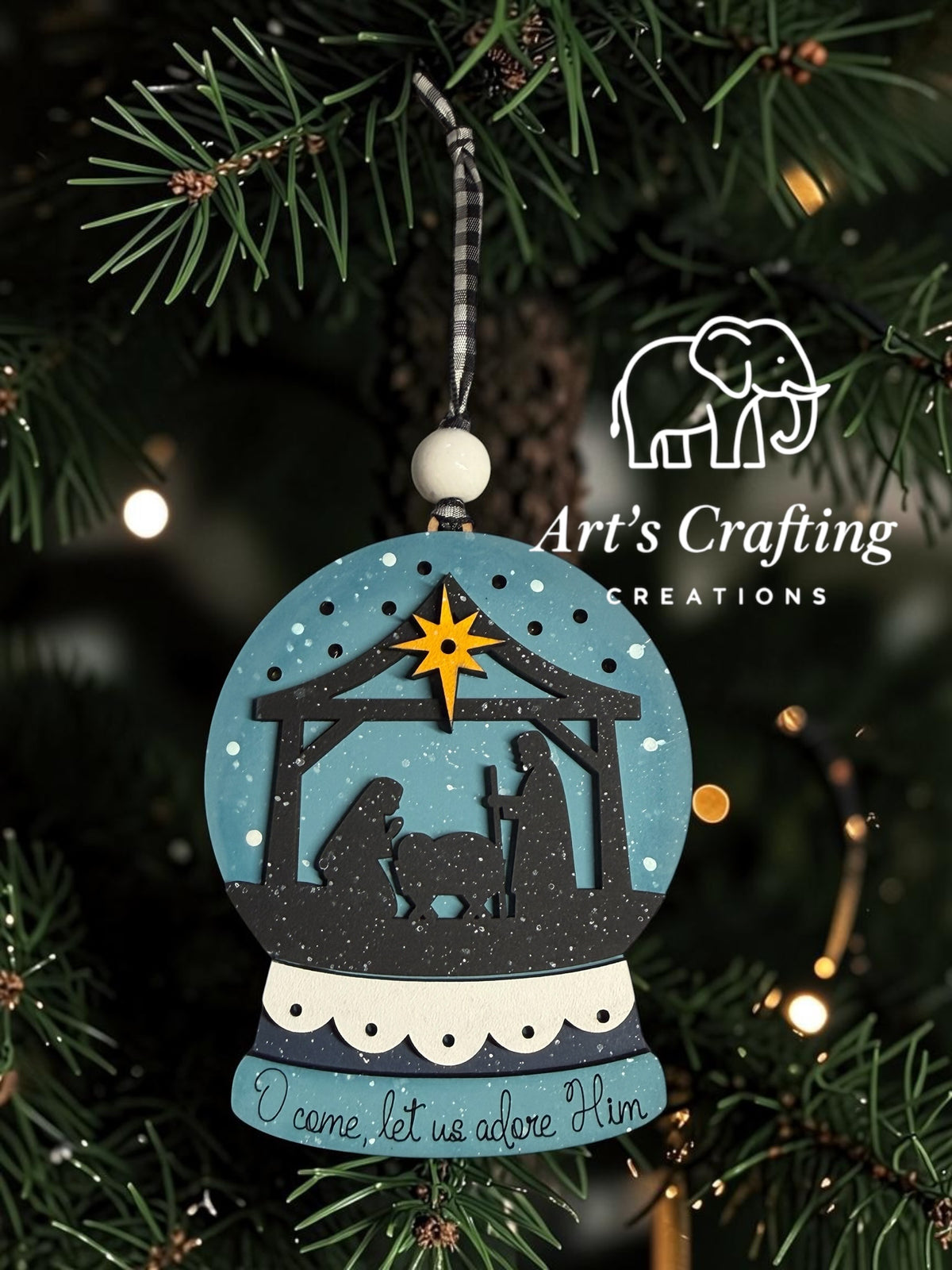 Nativity Snow-globe - Lighted Ornament