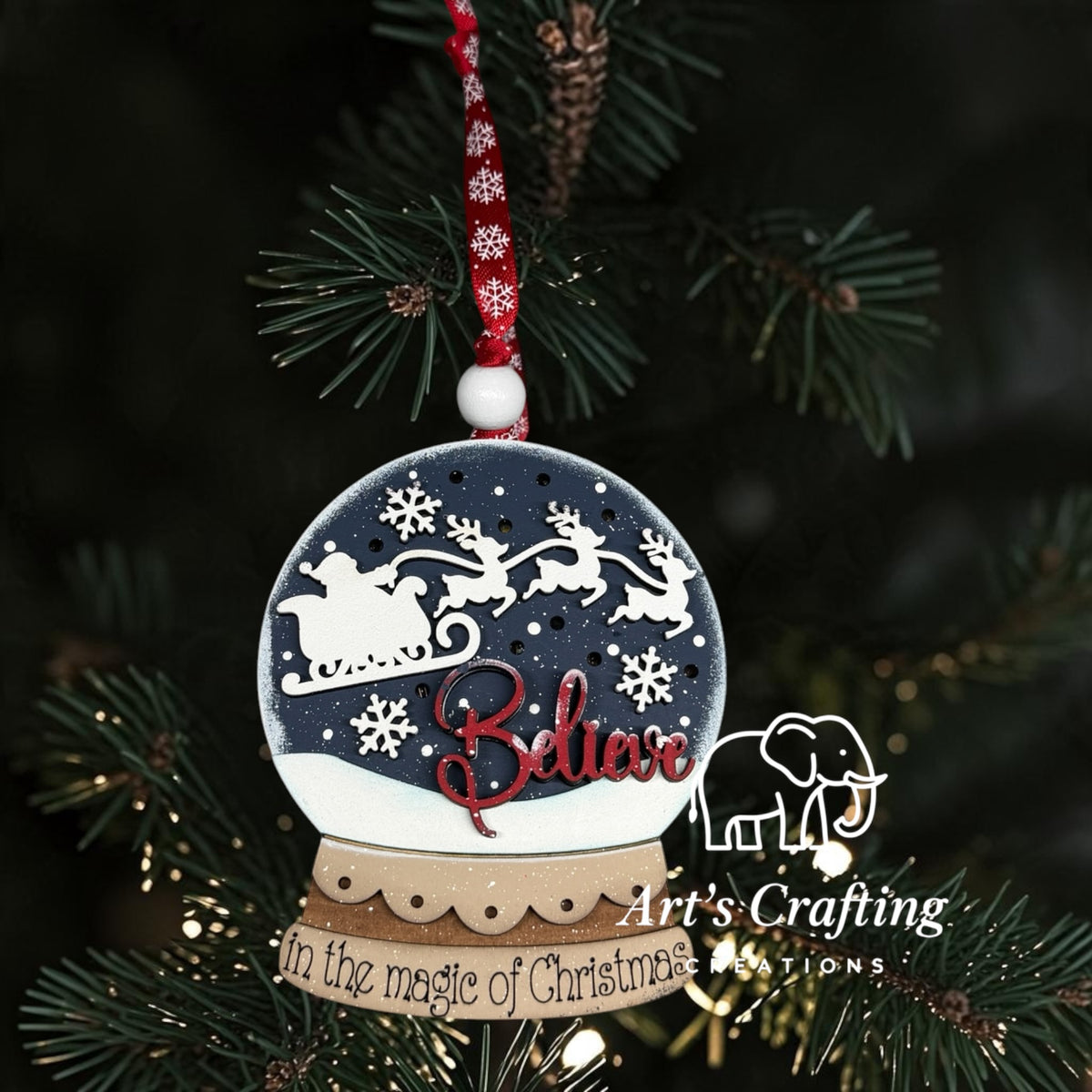 Believe Snow-globe - Lighted Ornament