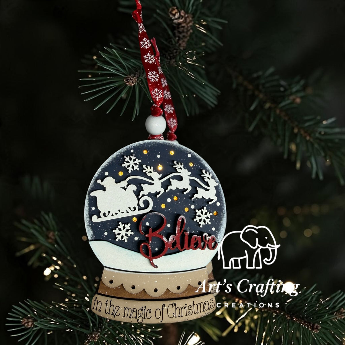 Believe Snow-globe - Lighted Ornament