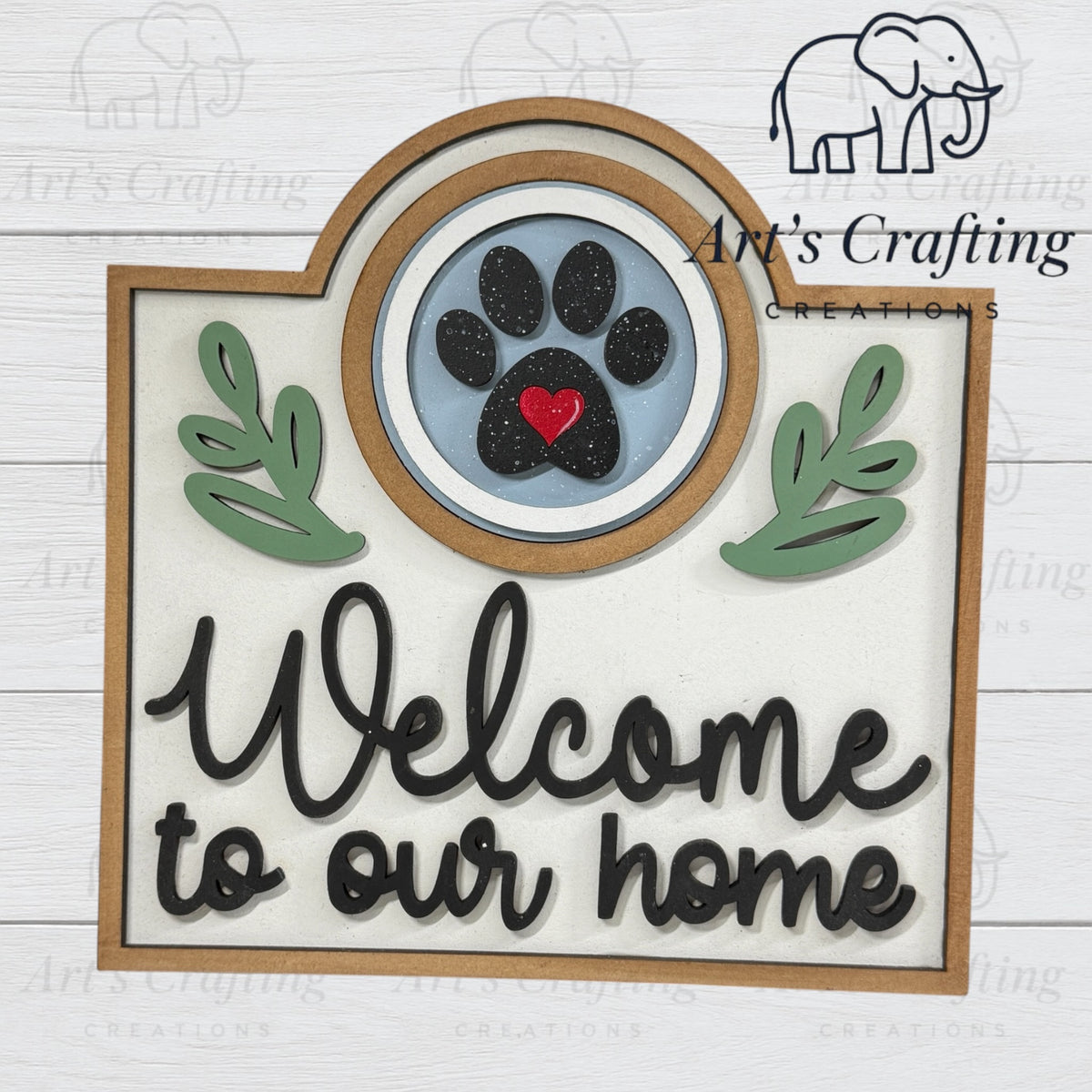 3" Round Insert - Paw Print - Dog