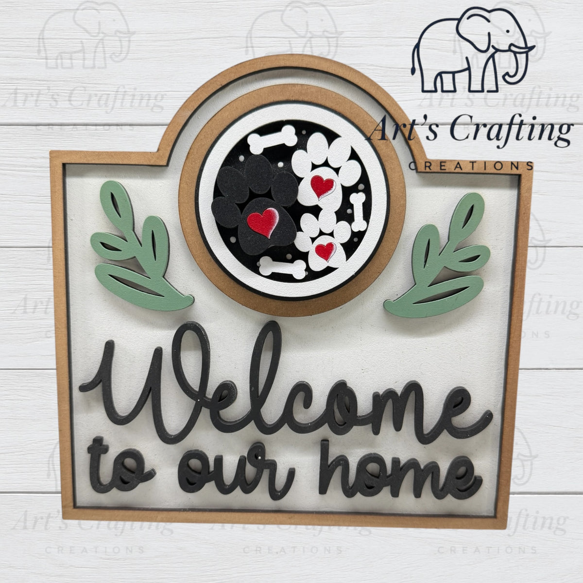 3" Round Insert - Paws and bones - Dog