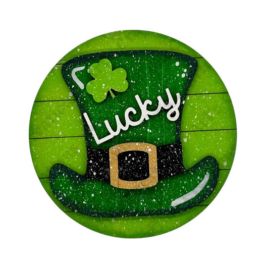3" Round Insert - Lucky Hat - March
