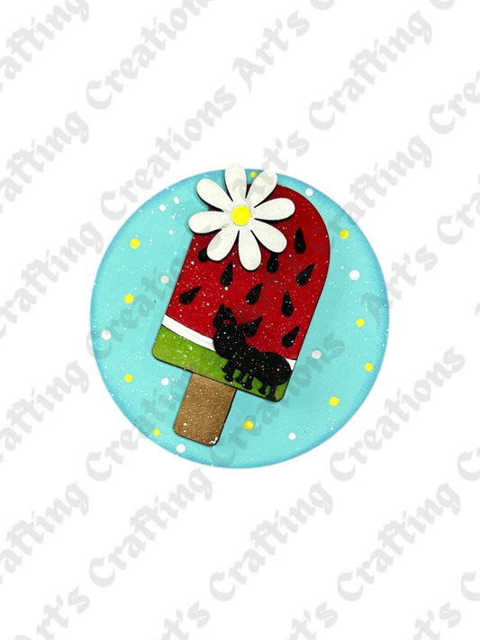 3" Round Insert - Watermelon Popsicle - August