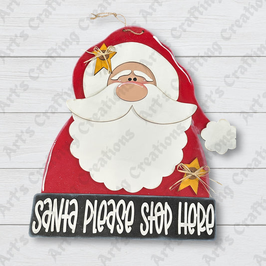 Santa - Please Stop Here Door Hanger