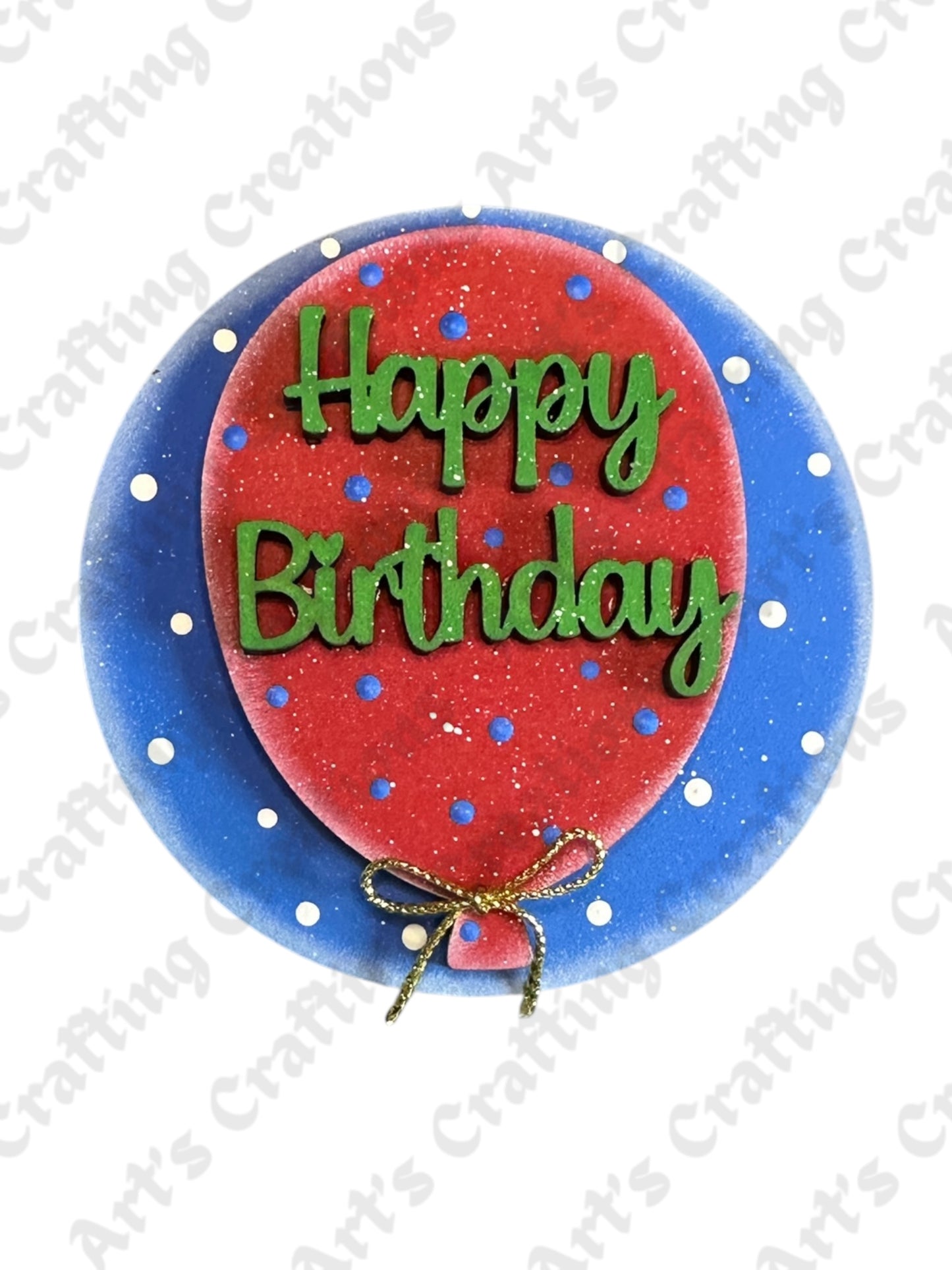 3" Round Insert - Happy Birthday Balloon - Specialty